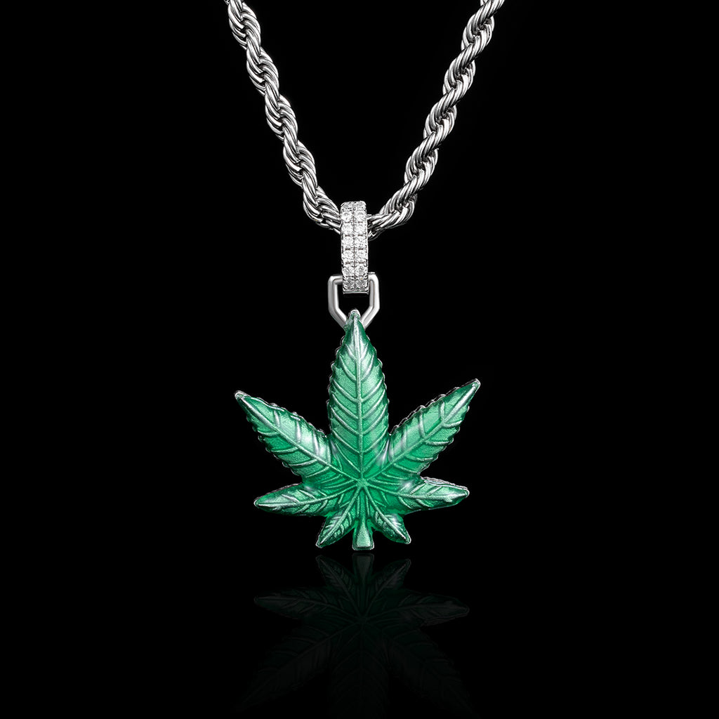 Cannabis 2025 leaf pendant