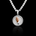Moissanite Enamel Praying Hands Mens Medallion